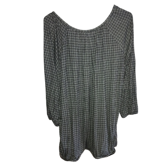Michael kors plaid houndstooth print quarter sleeve top - Picture 4 of 5